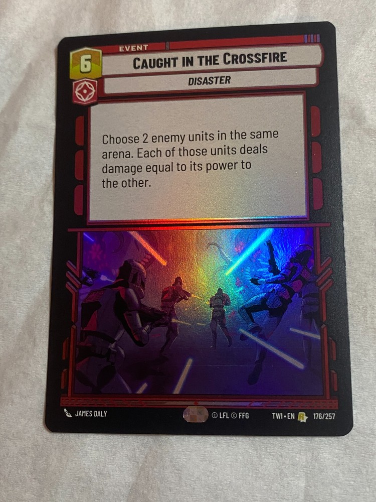 STAR WARS UNLIMITED TCG ToR CAUGHT IN THE CROSSFIRE #176 Rare Foil