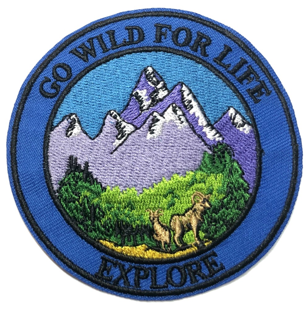 Go Wild For Life Patch Embroidered Iron-On Applique Travel Souvenir
