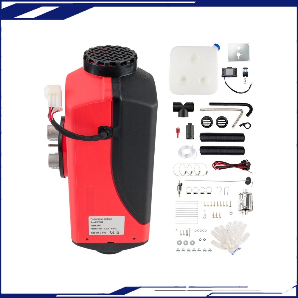 5KW Air Diesel Heater LCD Monitor Remote for Car Truck Motor Boat Silencer 12V