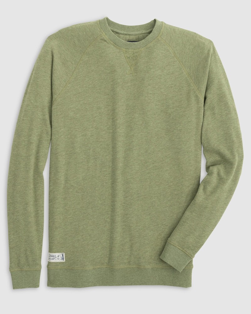 johnnie-O Heathered Pamlico Fleece Sweatshirt Evergreen Size L