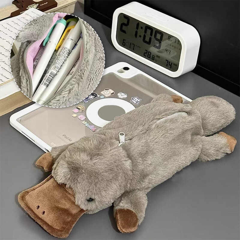 Cute Platypus Plush Pencil Case Cosmetic Bag Pen Pouch Stationery Storage Ba5
