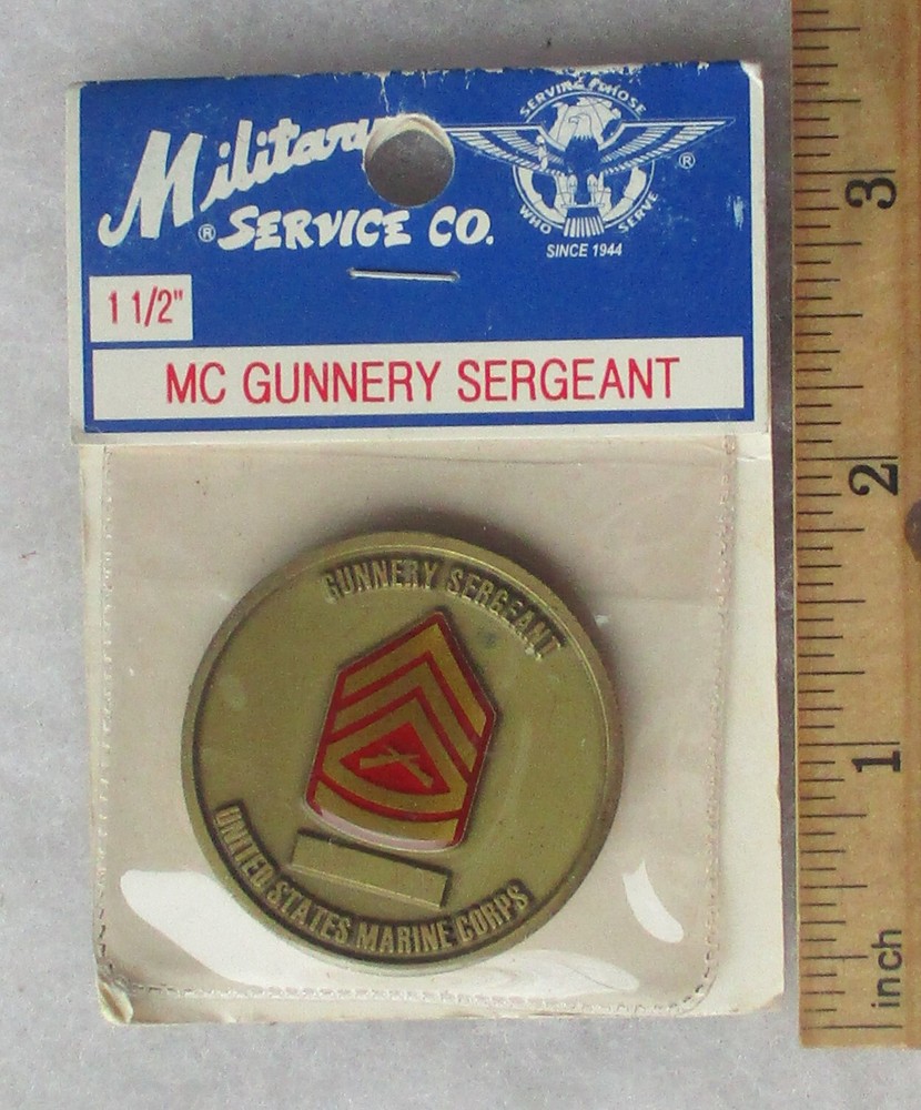 CHALLENGE COIN US MARINE CORPS GUNNERY SERGEANT STRIPES USMC EGA Original