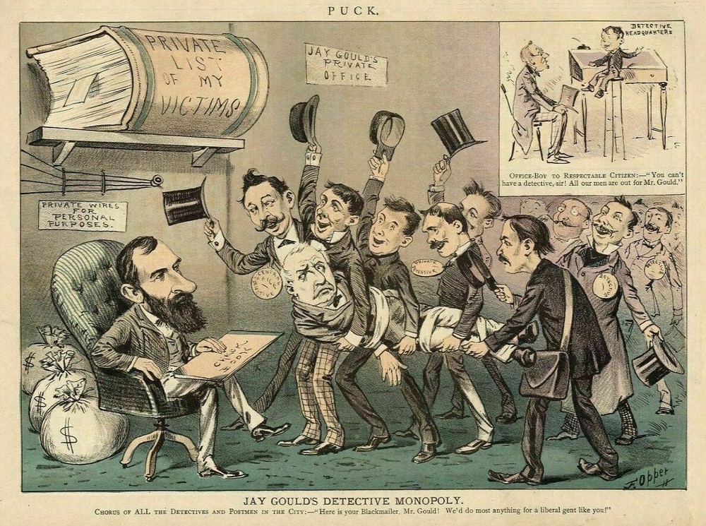 JAY GOULD DETECTIVE POSTMEN MONOPOLY CHORUS POSTMASTER GENERAL POSTAL SERVICE