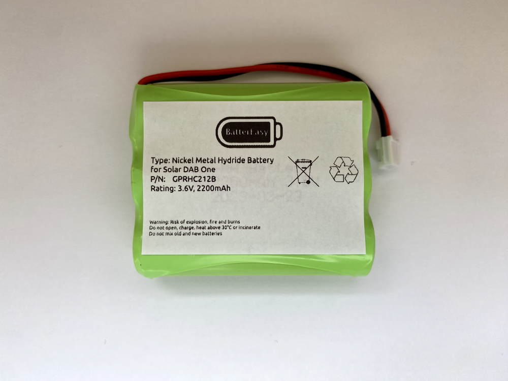 RECHARGEABLE BATTERY FITS ROBERTS SOLAR DAB ONE 1 RADIO NI-MH 3.6v AA 2200mAh