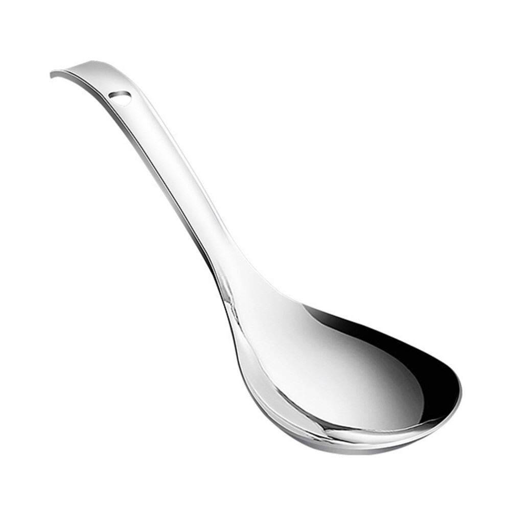 Little Silver Serving Spoons Ramen Ladle Stainless Steel Rice Large Toddler