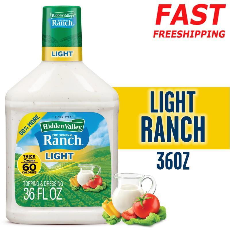 Gluten Free Light Ranch Dressing Topping Dip 36oz Large Bottle