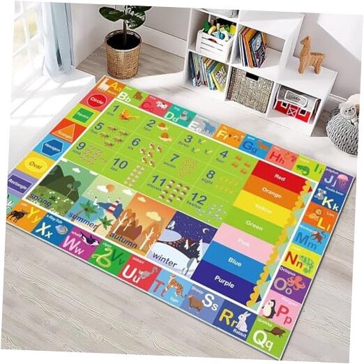 Washable ABC Rug for Kids Playroom Non-Slip Alphabet Mat-image