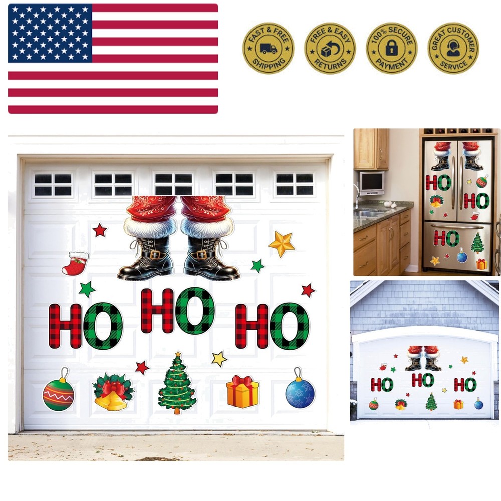 21PCS Christmas Garage Door Decorations Magnets - Santa Merry Xmas Holiday Re...