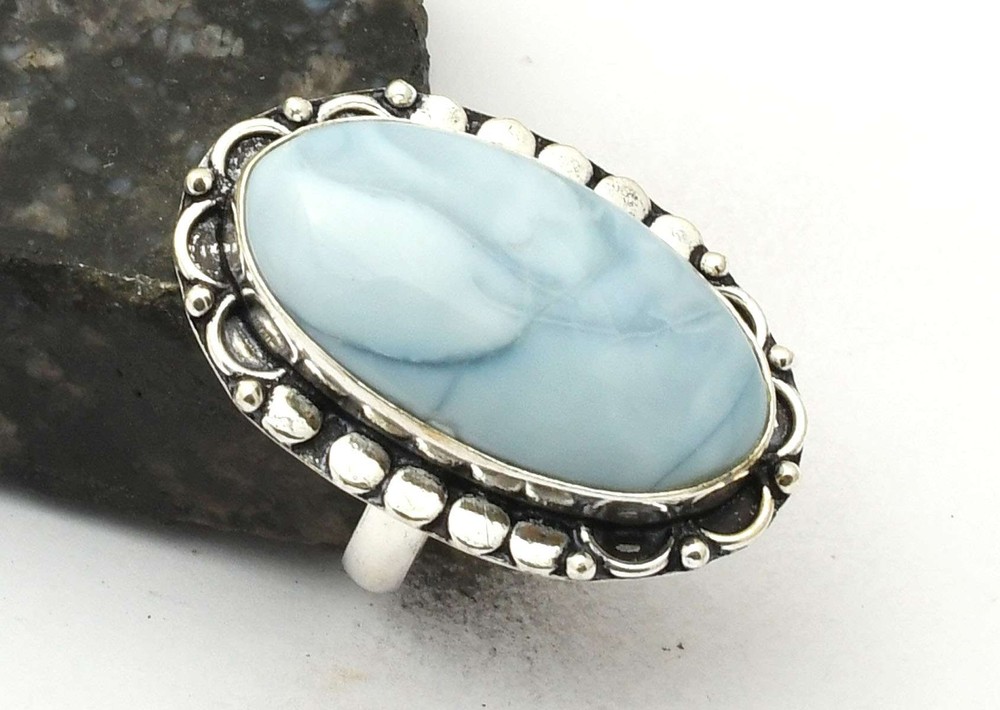 Owyhee Opal Gemstone Ethnic Handmade Ring Jewelry Women US Size-7 AR 41863