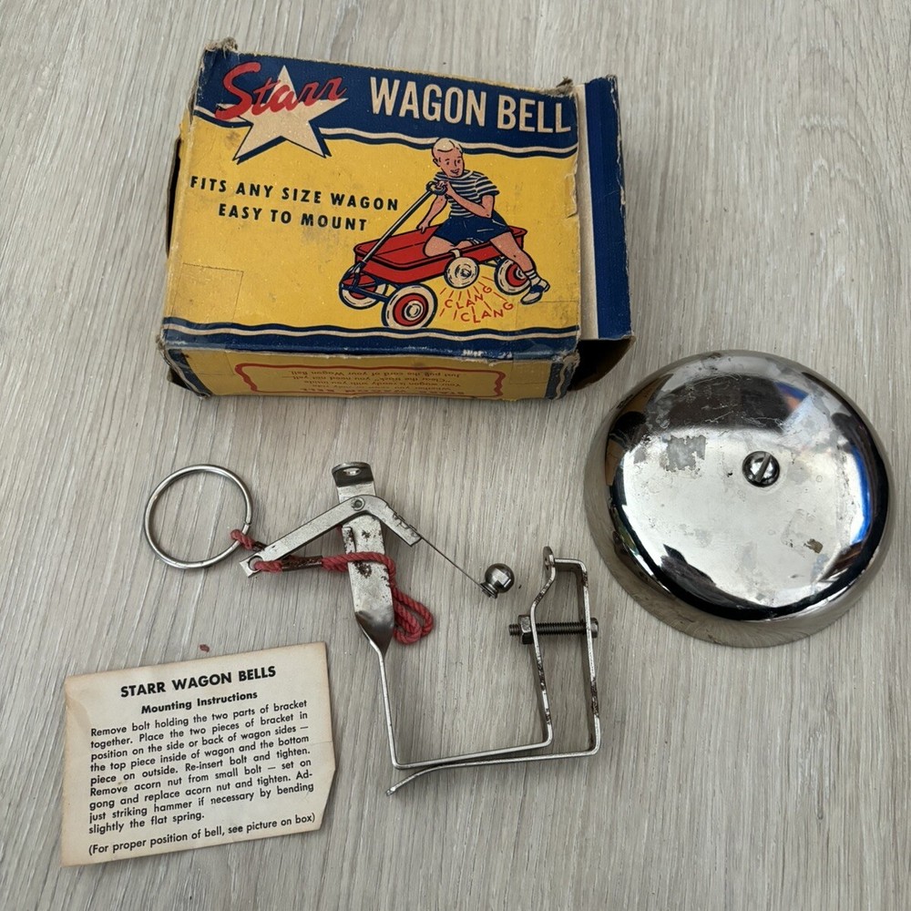 NEW STARR WAGON BELL RADIO FLYER RED WAGON ACCESSORY 1950'S PEDAL CAR TOY BOX