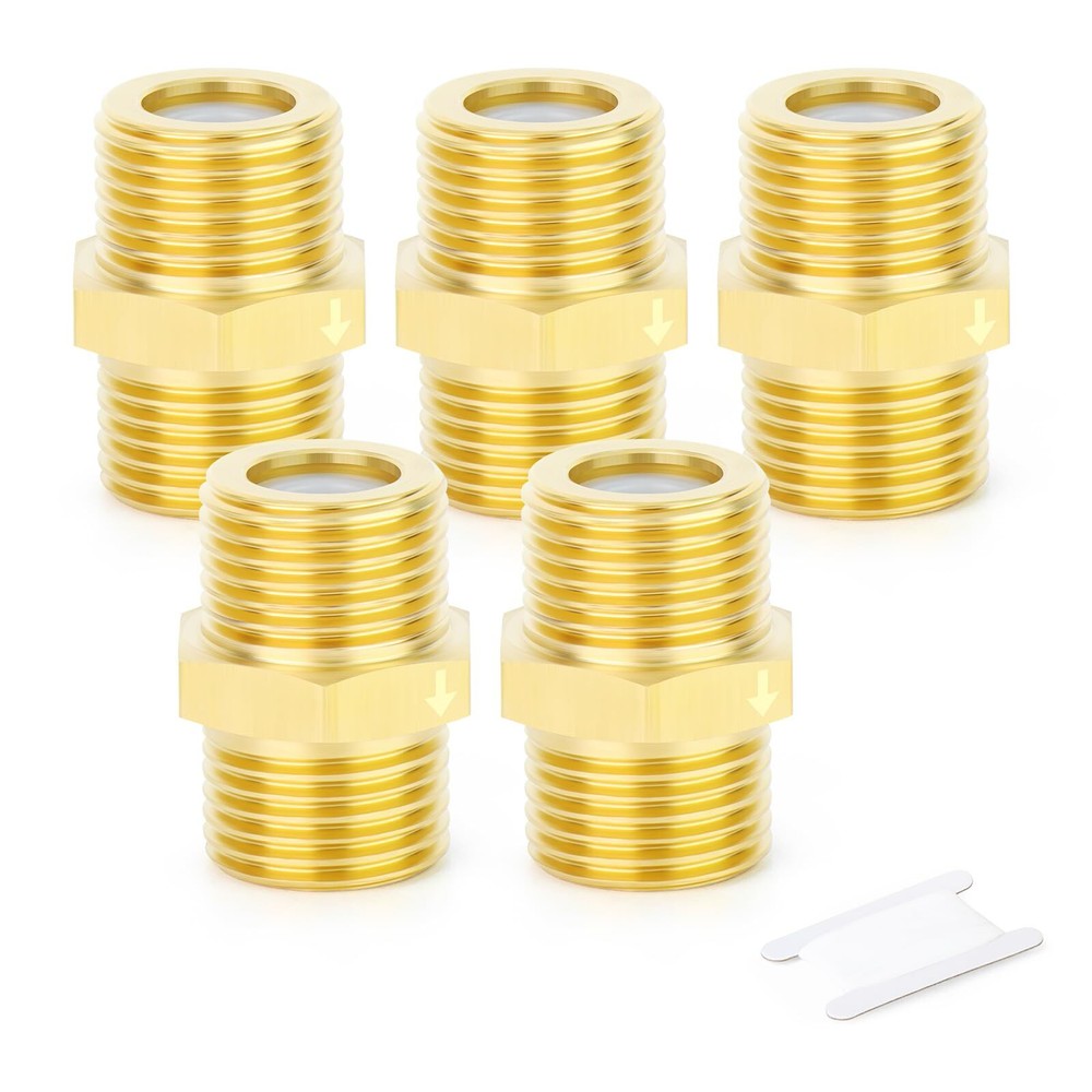 5-Pack 1/2 Inch Brass Male Thread Check Valve Prevents Backflow