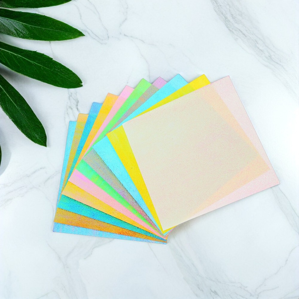 50 Pcs Origami Paper Iridescent Shiny Glitter DIY Handcraft