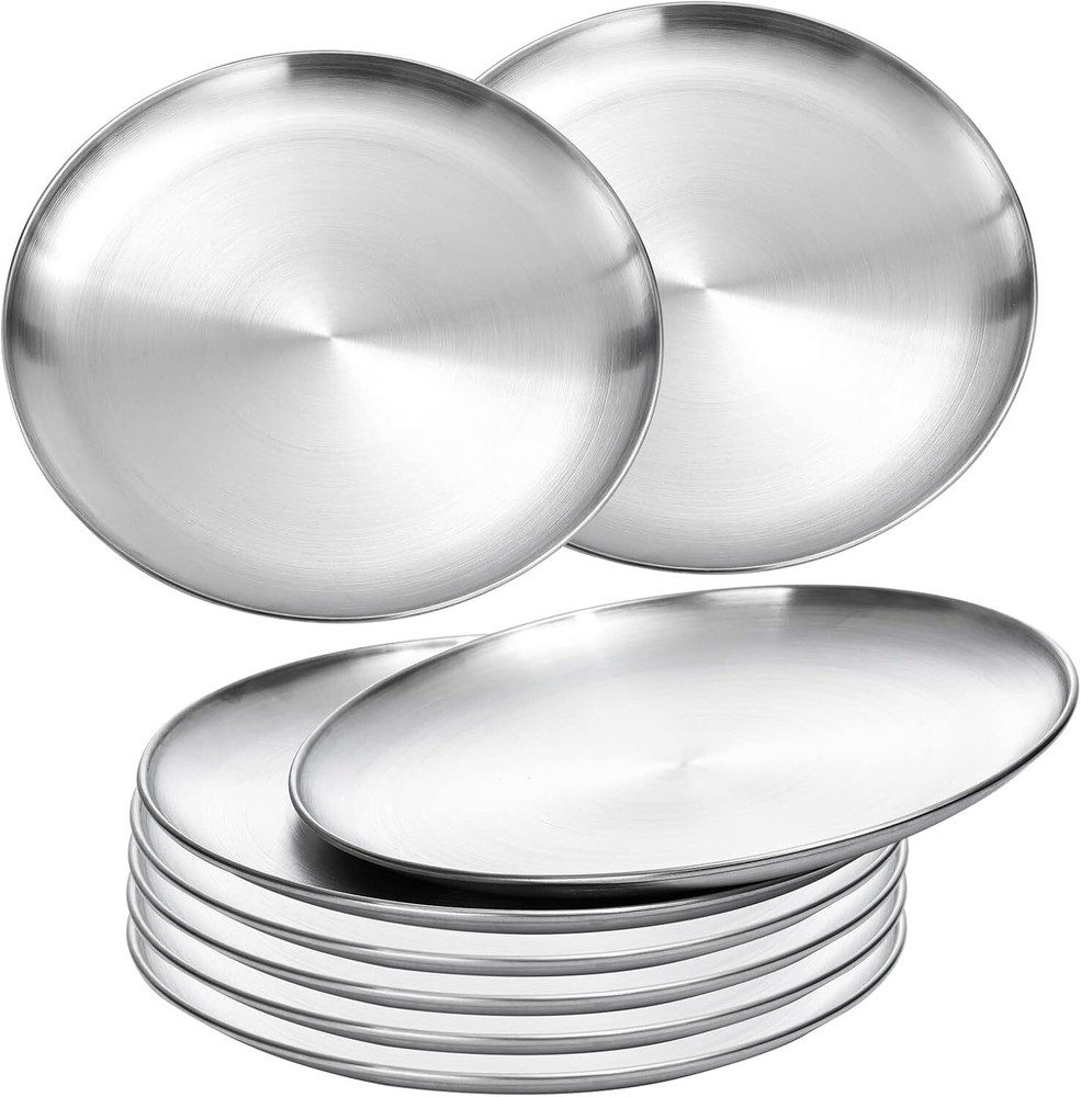 18/8 Stainless Steel Dinner Plate for Main Dishes, Grilled Meat, Dessert, Salad