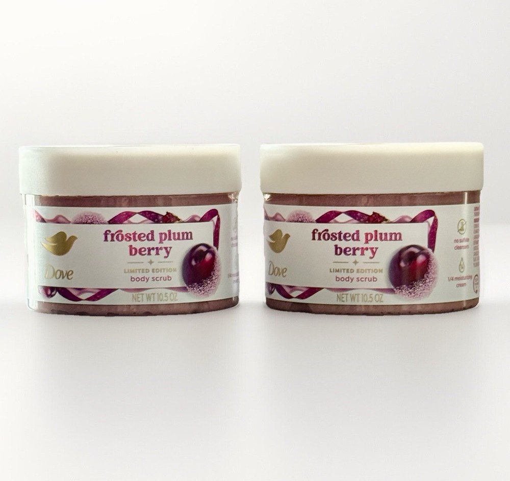 Dove Body Scrub Limited Edition Holiday Treats ~ Frosted Plum Berry, 2 PK 10.5oz