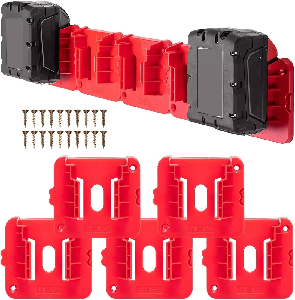 Wall Mount Storage for Milwaukee M18 18V Battery Holder and Organizer