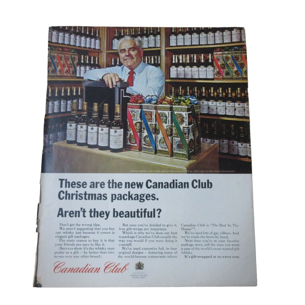 1964 Canadian Club Whiskey / Camel Cigarettes - Vintage Print Ad