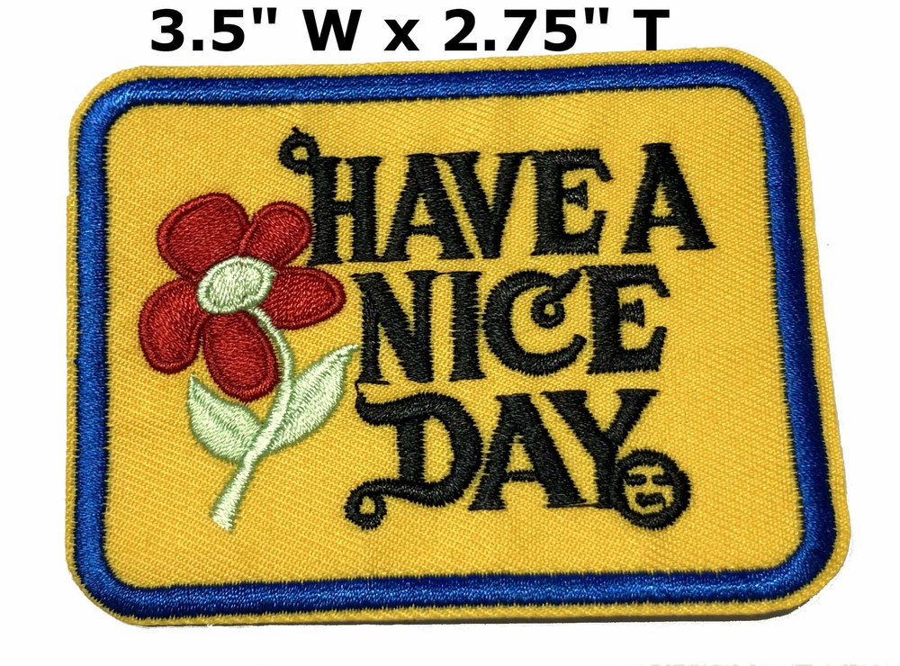 Have a Nice Day 70s hippie retro boho weed love applique iron-on patch new