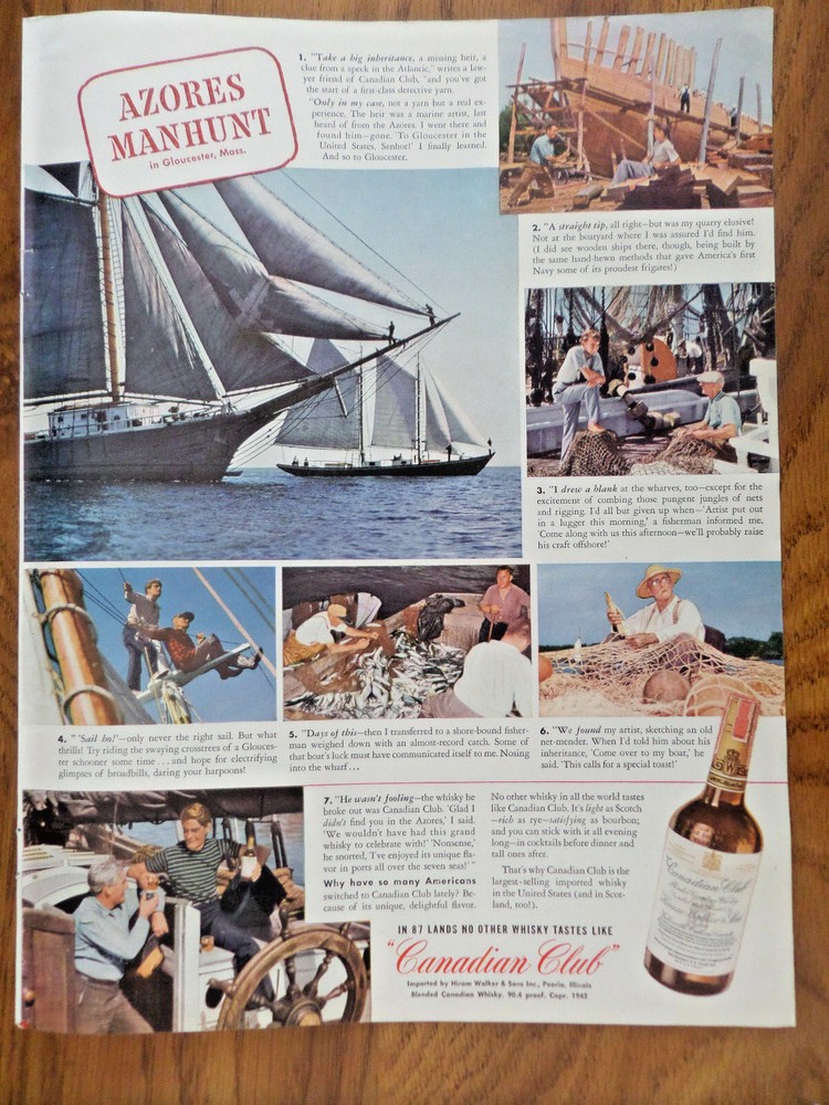 1942 Camel Ad Hit the Silk Paratroop Attack 1942 Canadian Club Ad Glocester Mass-image