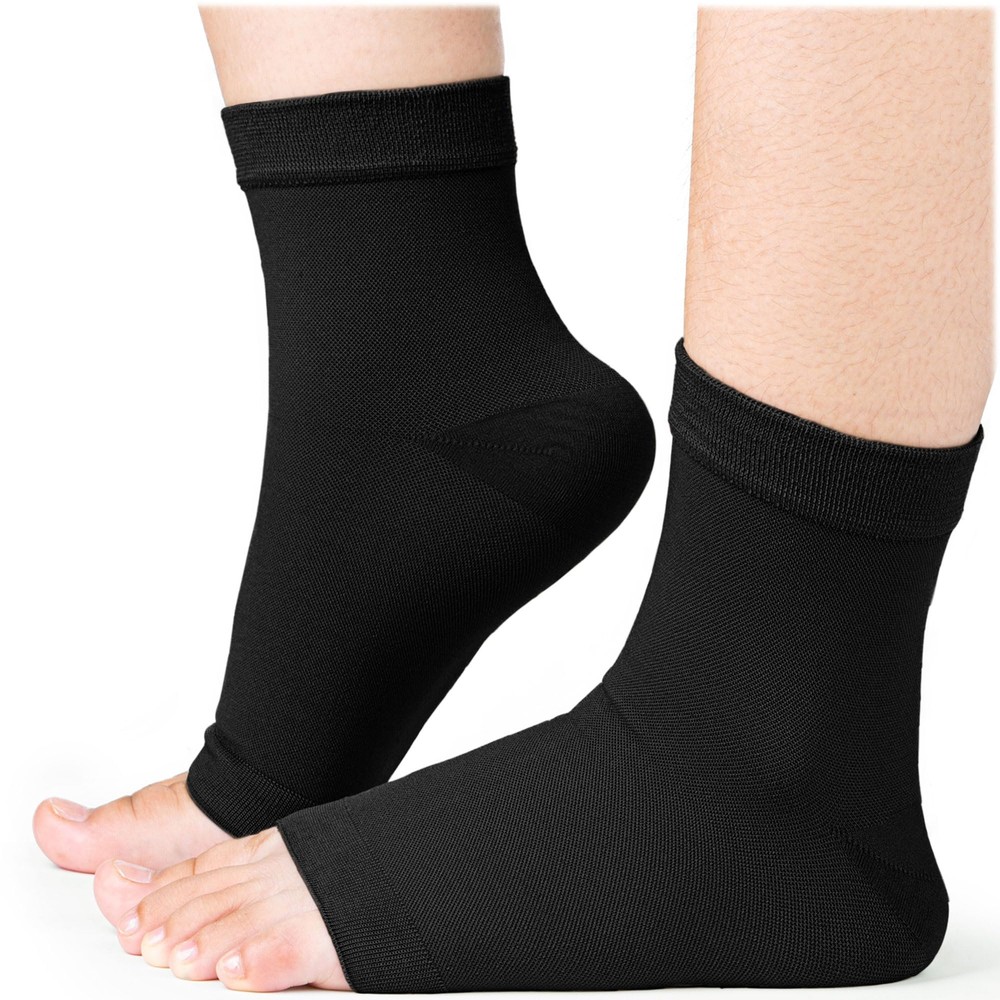 Ankle Compression Socks XL Black Effective Ankle Brace w/ 20-30 mmHg Compress...