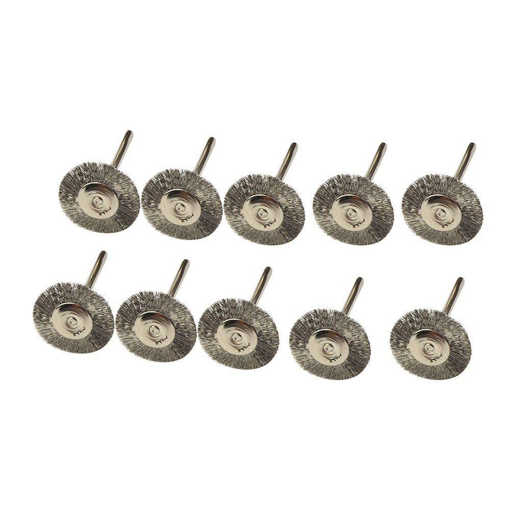 10pcs 22mm Wire Wheel Brushes for Rotary Grinder Polishing and Deburring