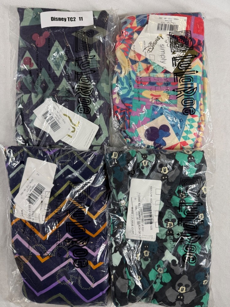 4 Pair of Disney Tall & Curvy 2 LuLaRoe Mickey Mini Mouse Yoga Leggings TC2 11