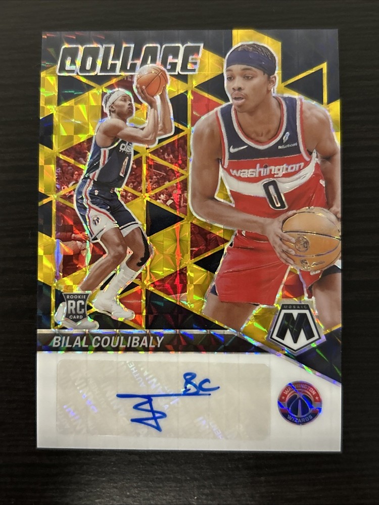 2023-24 Panini Mosaic Bilal Coulibaly RC Rookie Collage Auto Black Gold /8