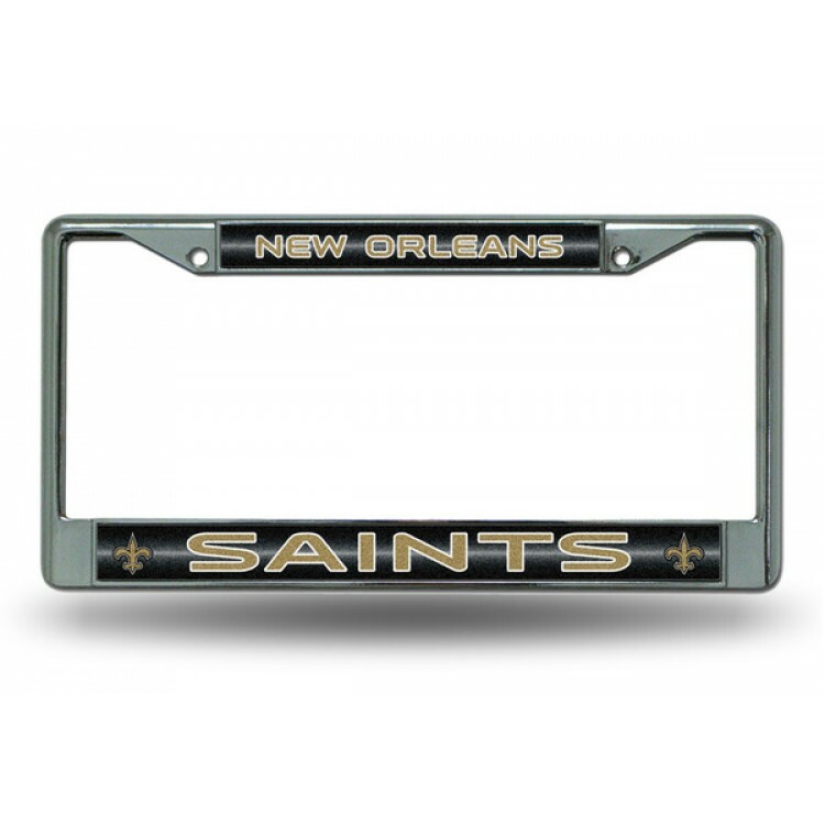 New Orleans Saints NFL Glitter Chrome License Plate Frame USA Made
