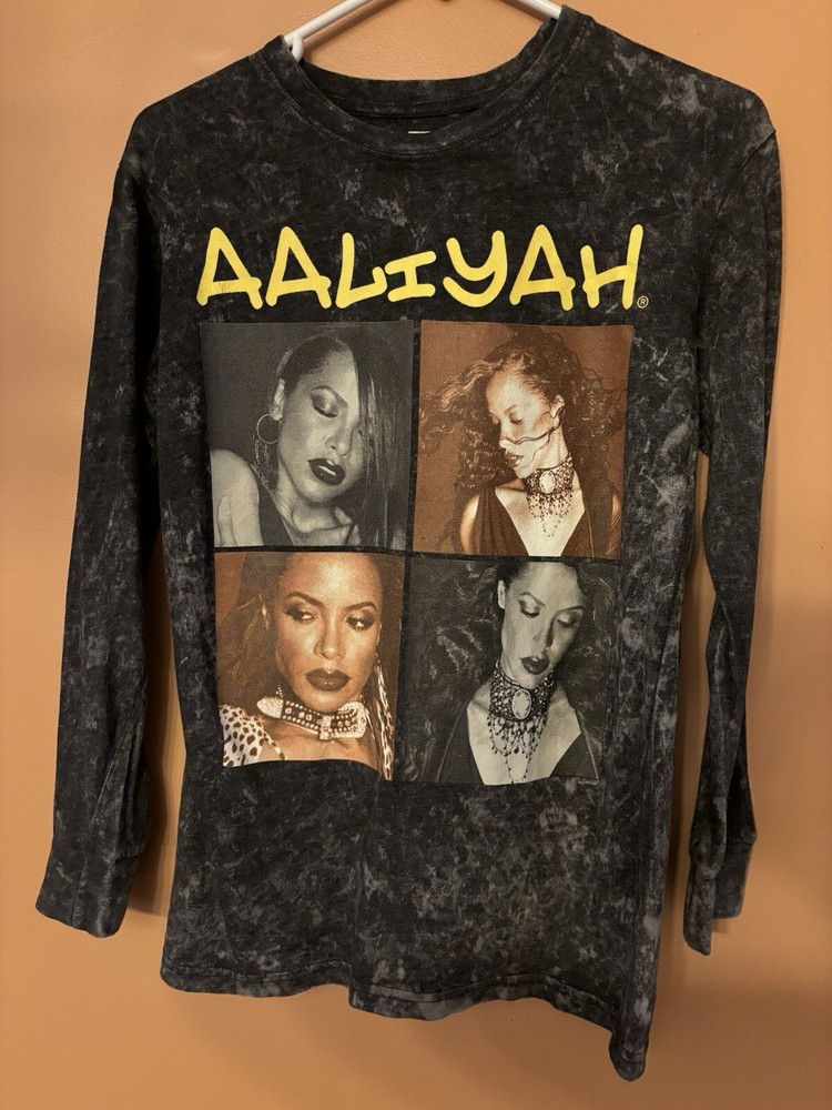Aaliyah Vintage Long Sleeve Concert Shirt Graphic Size Small-image