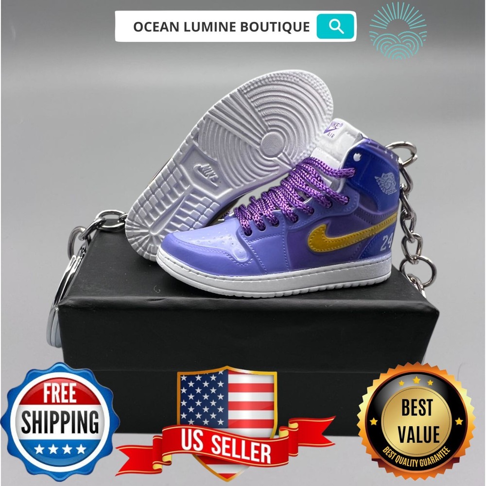 Air Jordan 3D Mini Sneaker Keychain, Basketball Sneaker Collectible, Box Options