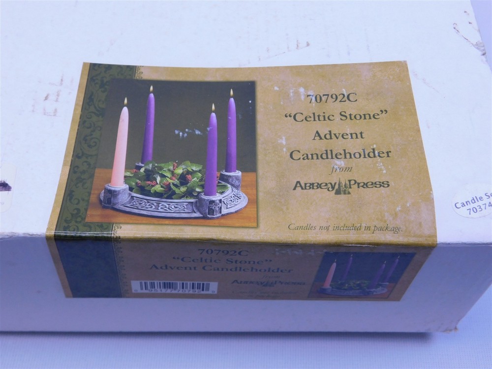 Abbey Press Advent Wreath Candle Holder Ring CELTIC STONE 12