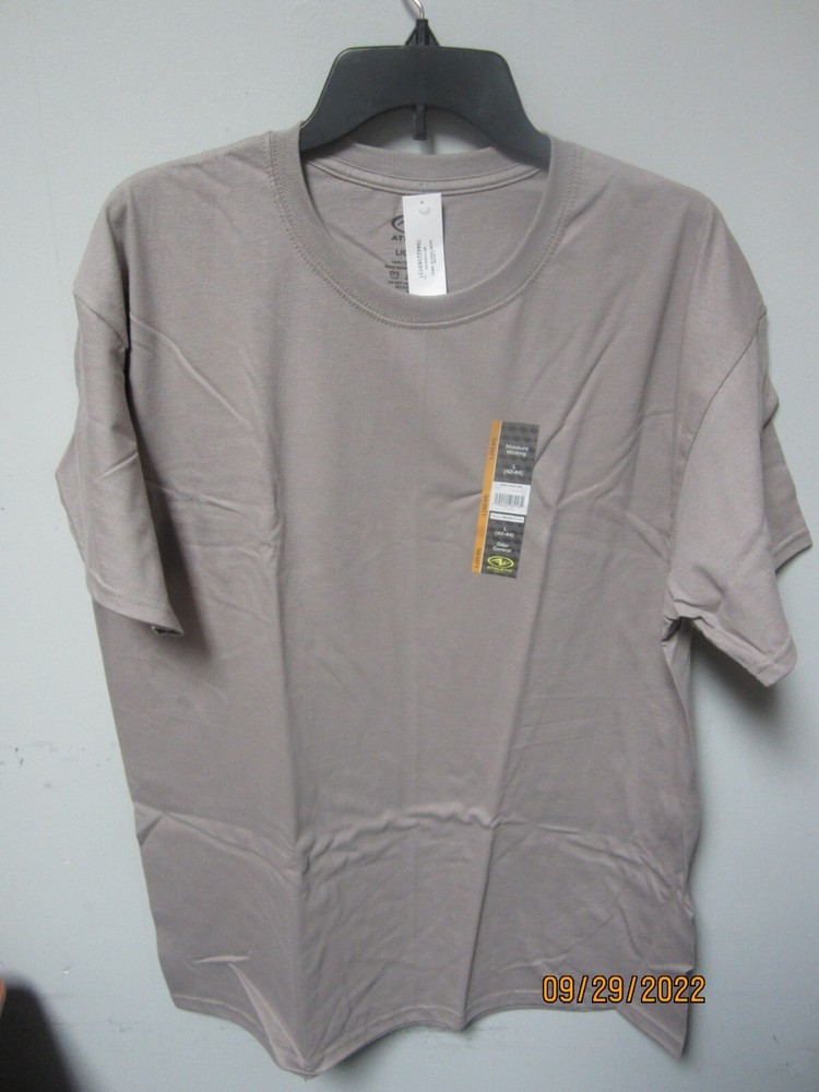 Athletic Works Men s Short Sleeves Beige T-Shirt Size L (42-44)  LOT OF 2!