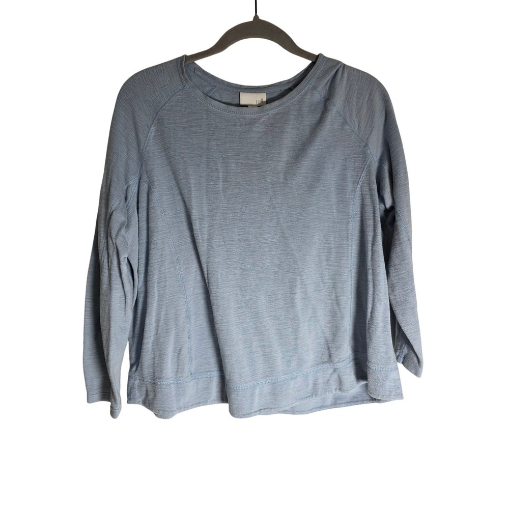 J. Jill Womens Large Petite Blue Long Sleeve Shirt Layering Soft Minimalist