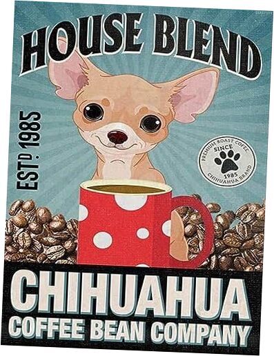 Diamond Painting Chihuahua Dog Coffee Bean Company 5D Diamonds Painting Art