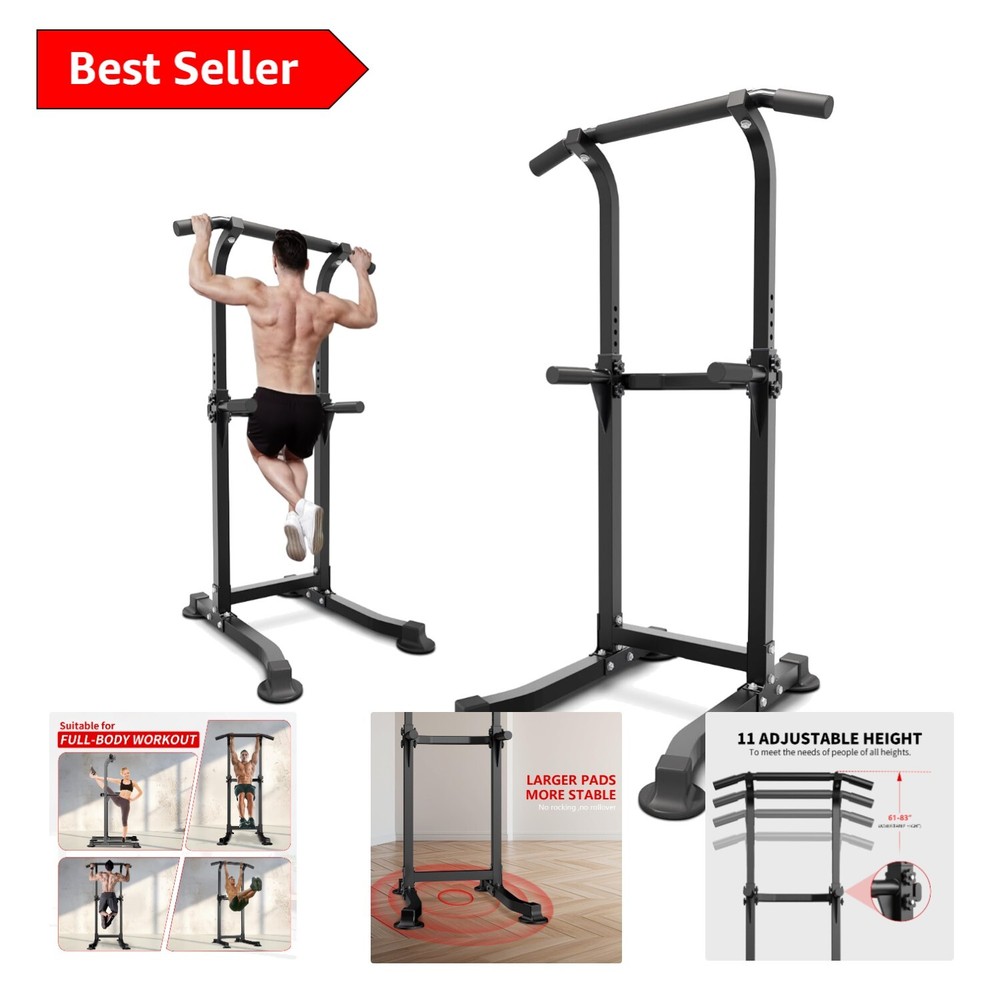 Versatile Power Tower: Adjustable Pull-Up & Dip Bar for Home Workouts, 330lbs