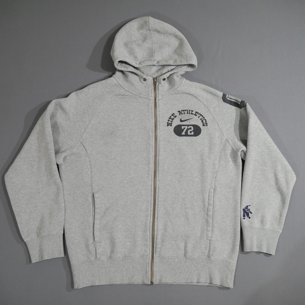 Vintage Y2k Nike Athletic Dept Sweatshirt Hoodie Gray Full Zip Women's XL #72