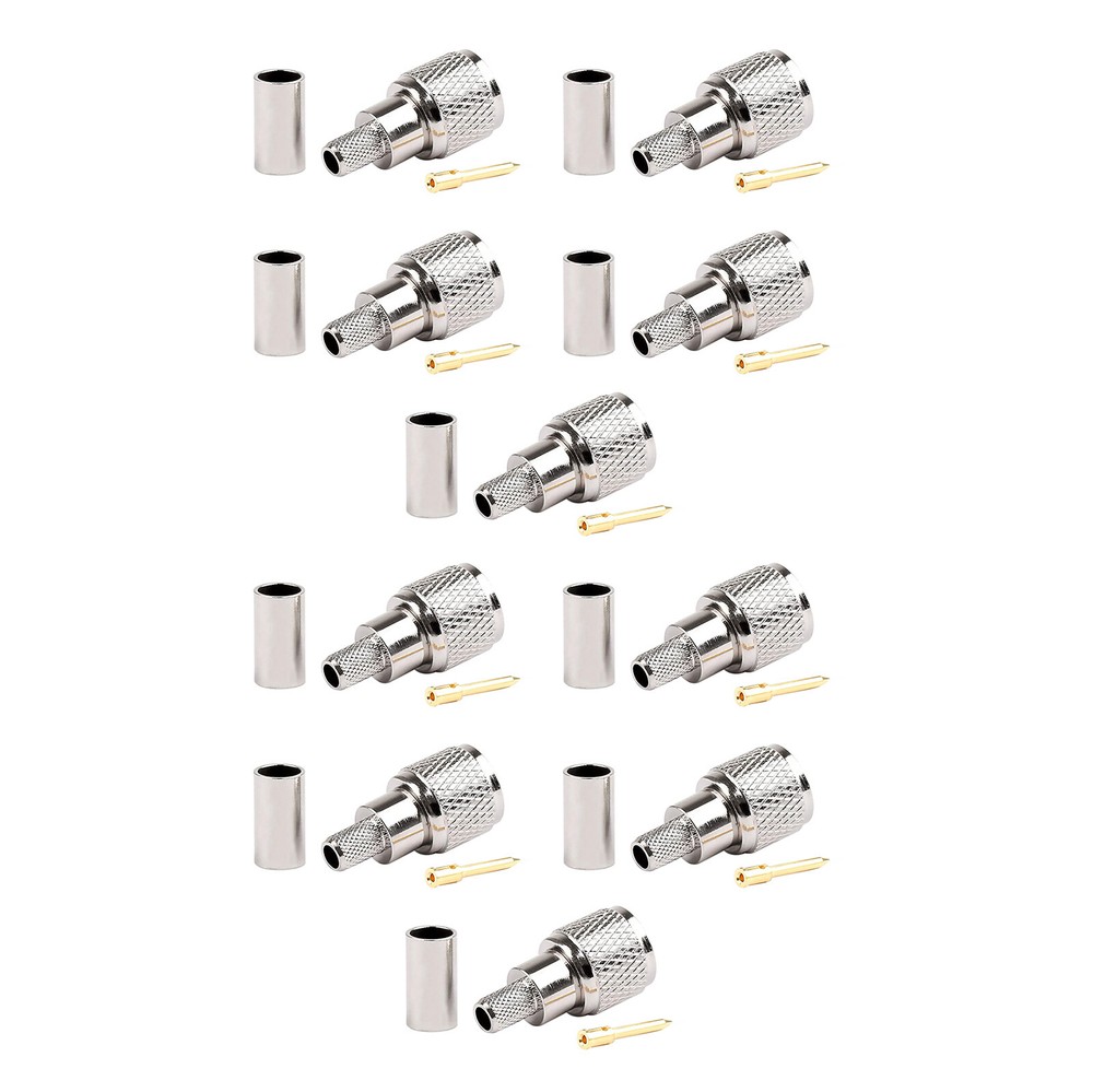 10x Mini-UHF Male Crimps Connector For RG-58/U Cable Radio Antenna Adapter