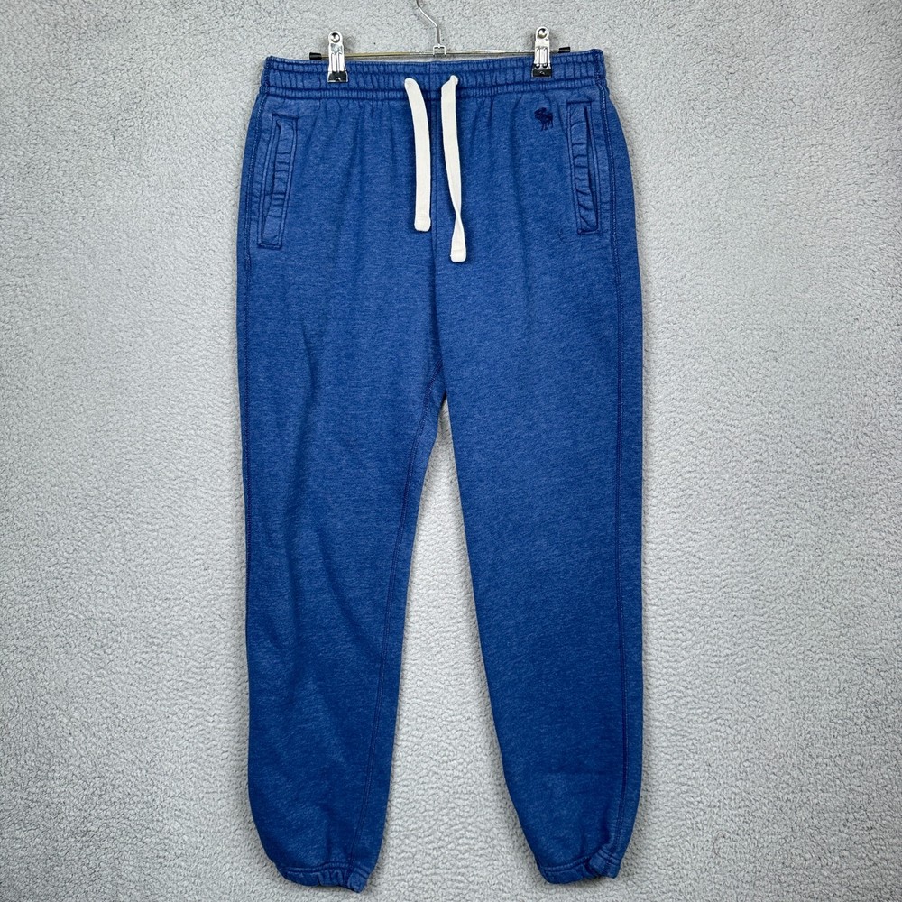 Abercrombie & Fitch Pants Mens Small Blue Fleece Stretch Jogger Preppy Moose-image