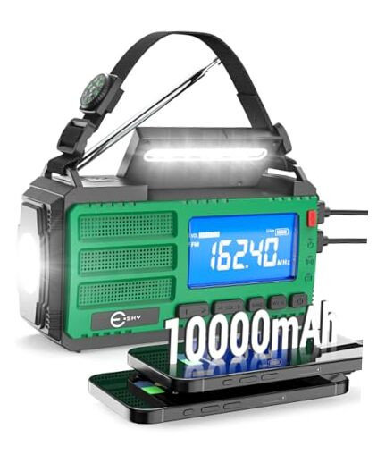 10000mAh Emergency Hand Crank Radio, AM/FM/NOAA Portable Weather Alert Radio