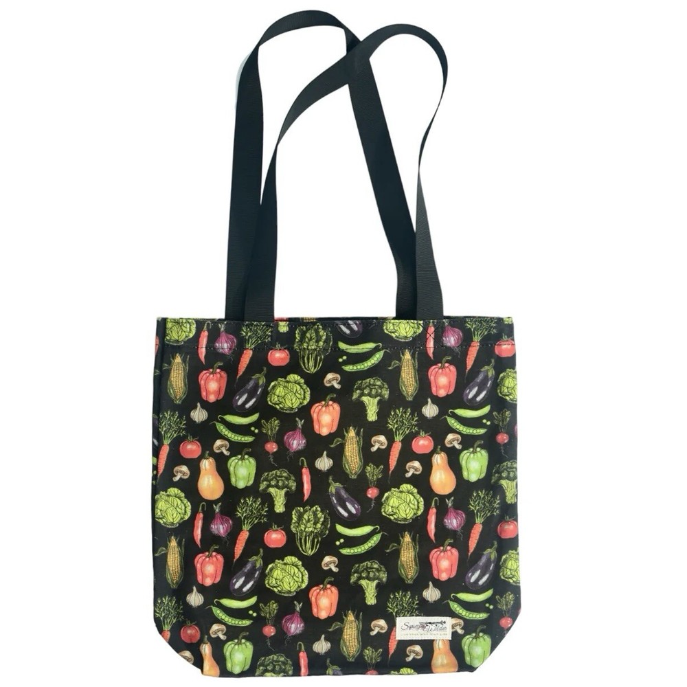 NEW! Sipsey Wilder “FRESH VEGGIES” TOTE BAG — Gusseted Cotton Canvas + Pocket