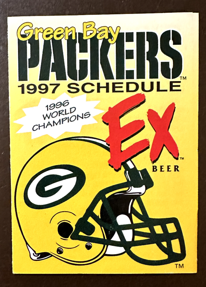 Green Bay Packers 1997 NFL pocket schedule - World Champions