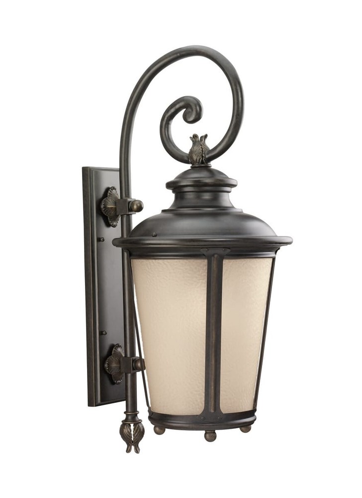 Sea Gull Lighting Cape May Outdoor Wall Lantern in Burled Iron 1-Light Design