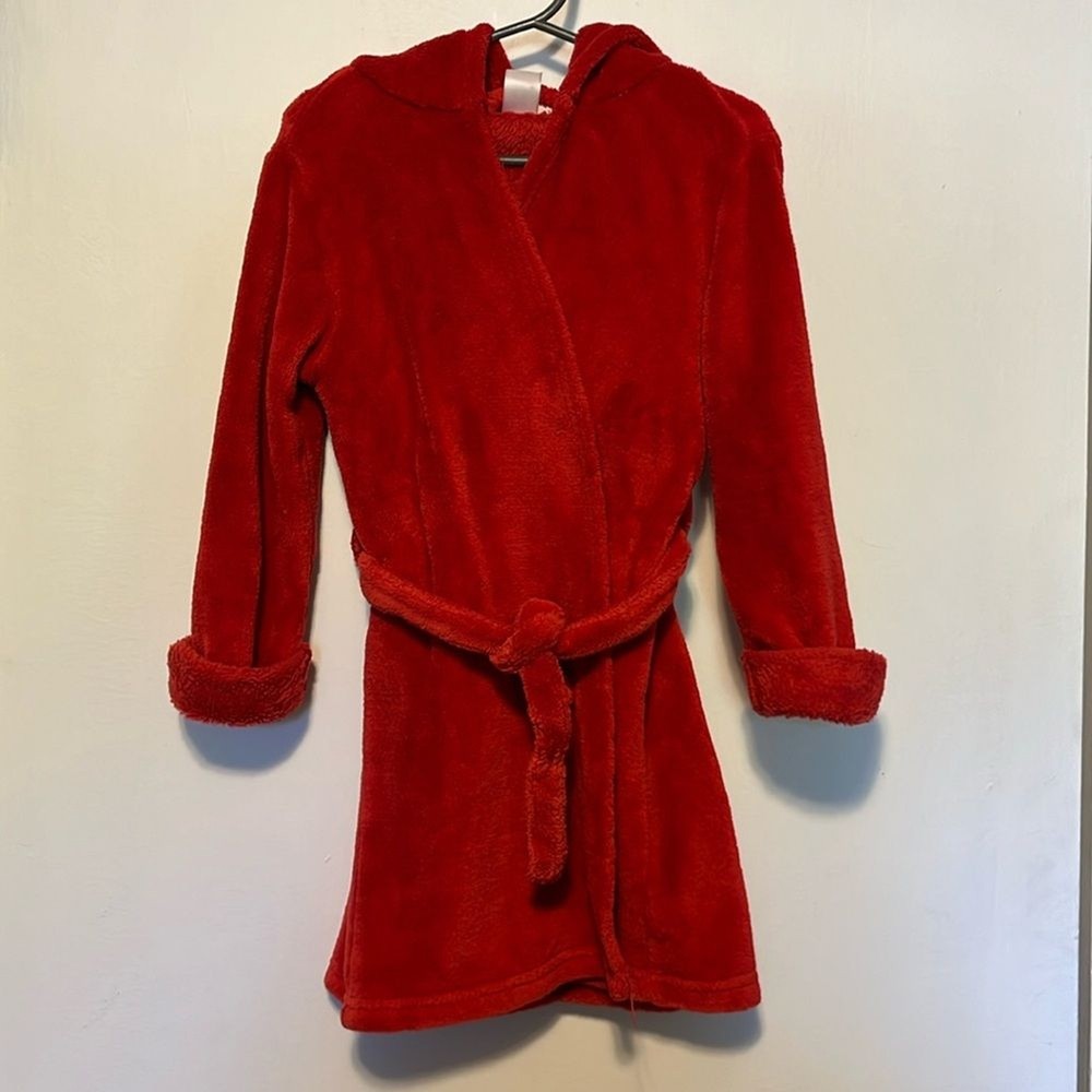 GAP Bear Hoodie Robe - Red
