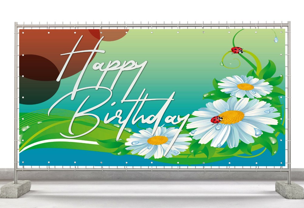 Happy Birthday Flowers Custom Happy Birthday Banner Personalized Poster M465
