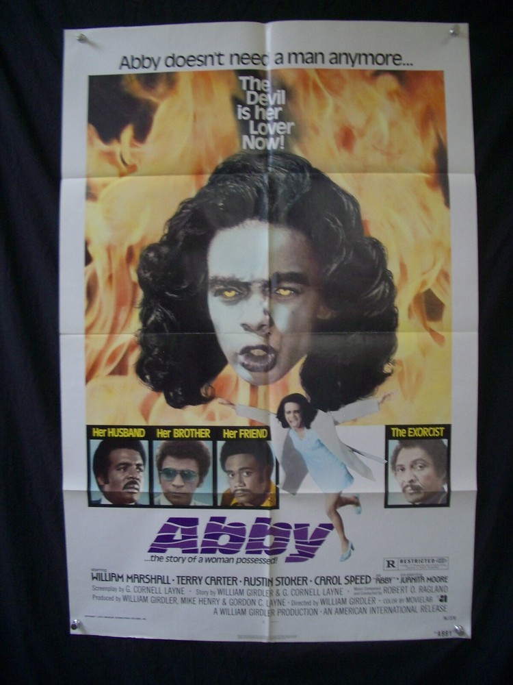 ABBY-ONE SHEET POSTER-1974-BLAXPLOITATION-HORROR-RARE FN-image