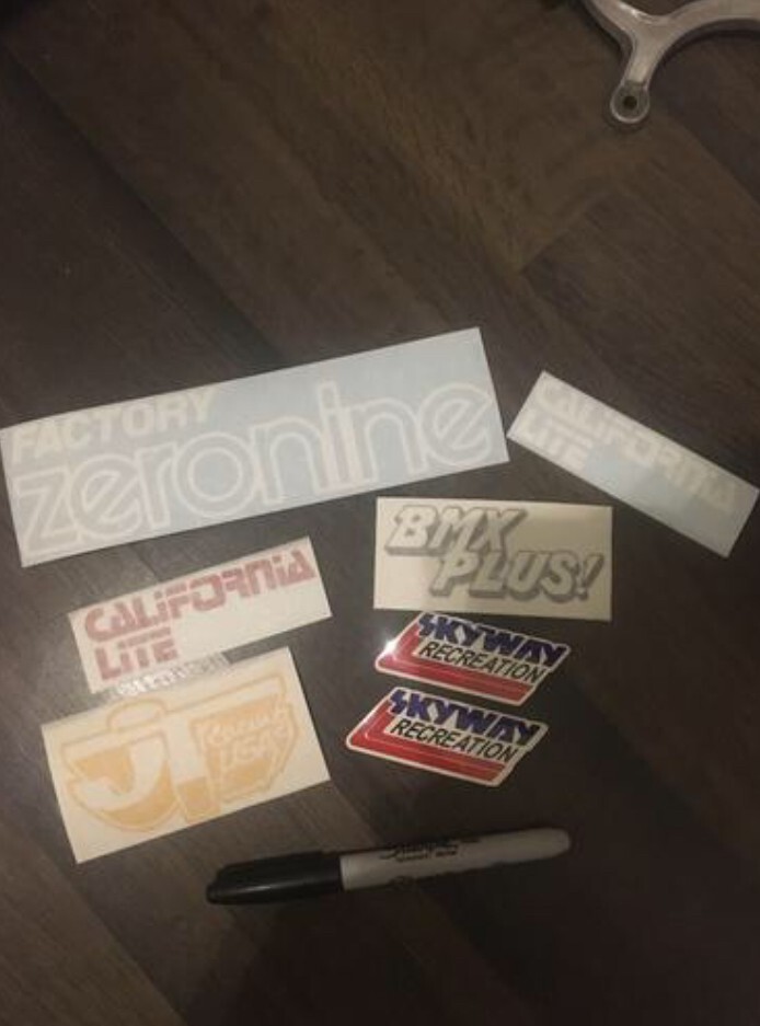 BMX sticker decal pack Old school racing JT skyway zeronine california lite