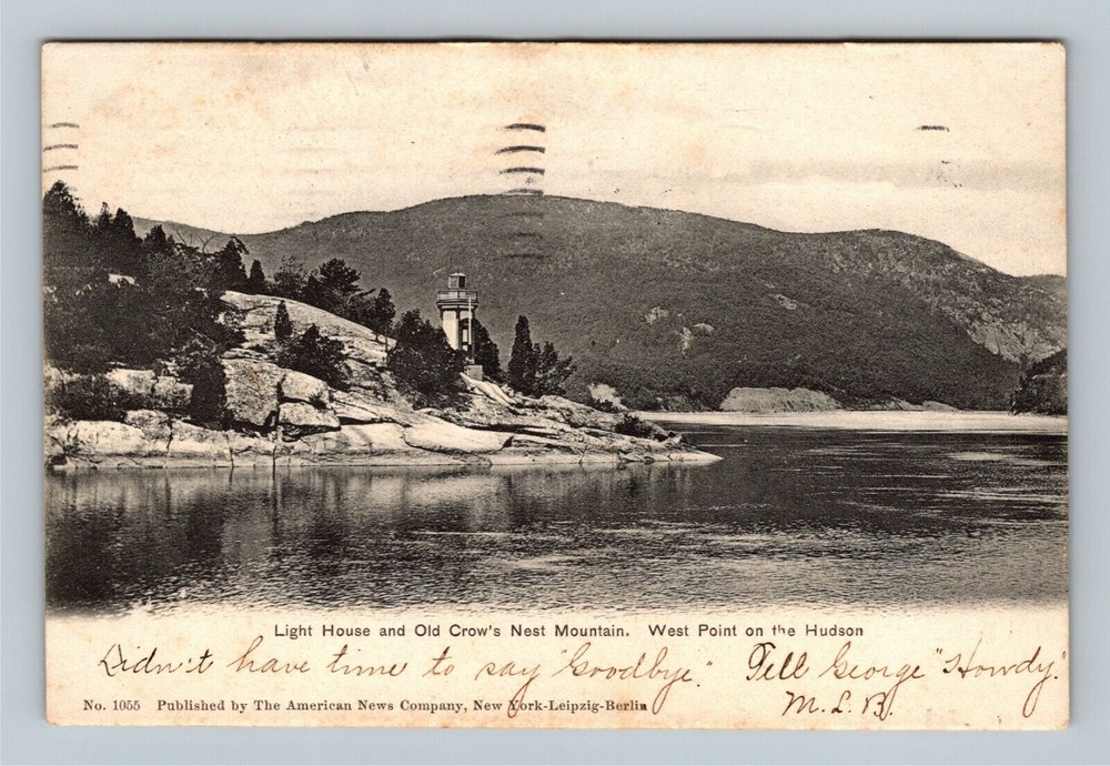 WestPoint NY, Light House Hudson River Mountains New York c1905 Vintage Postcard