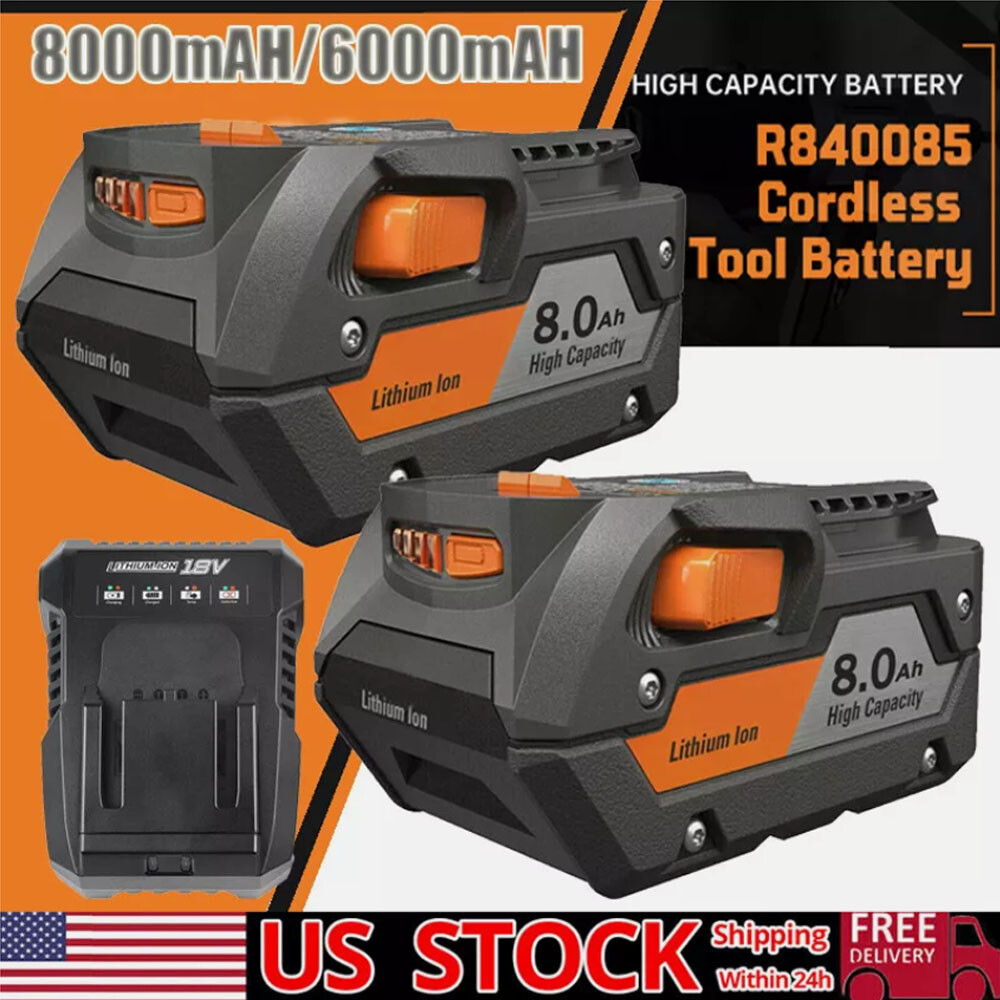 Genuine Battery for Ridgid R840085 8Ah 6Ah Li-ion Battery Rigid 18V R840087 Tool