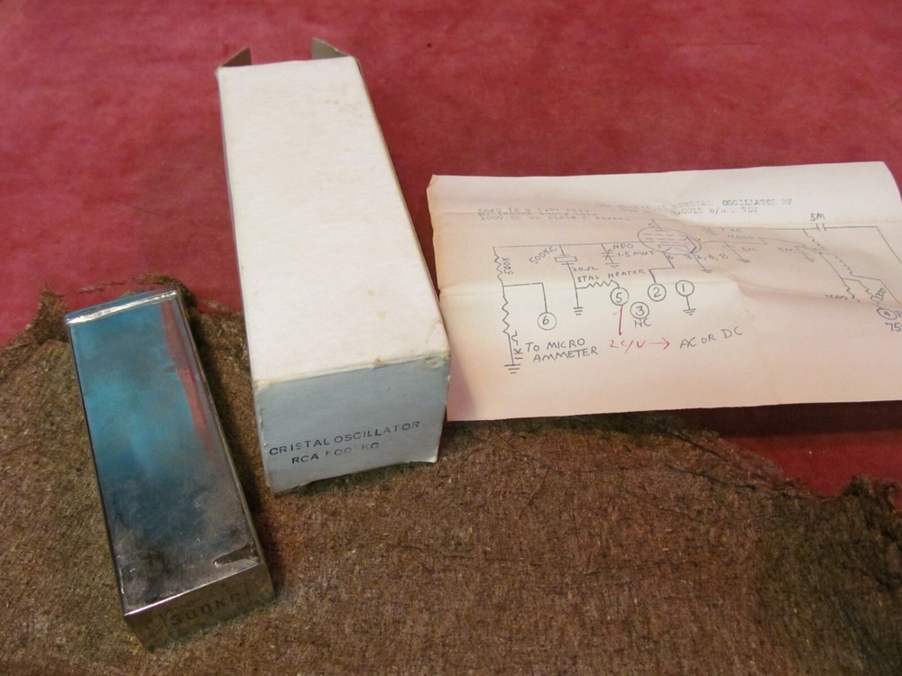 NEW OLD STOCK RCA 500 KC PRECISION CRYSTAL OSCILLATOR WITH SCHEMATIC 8838300-1