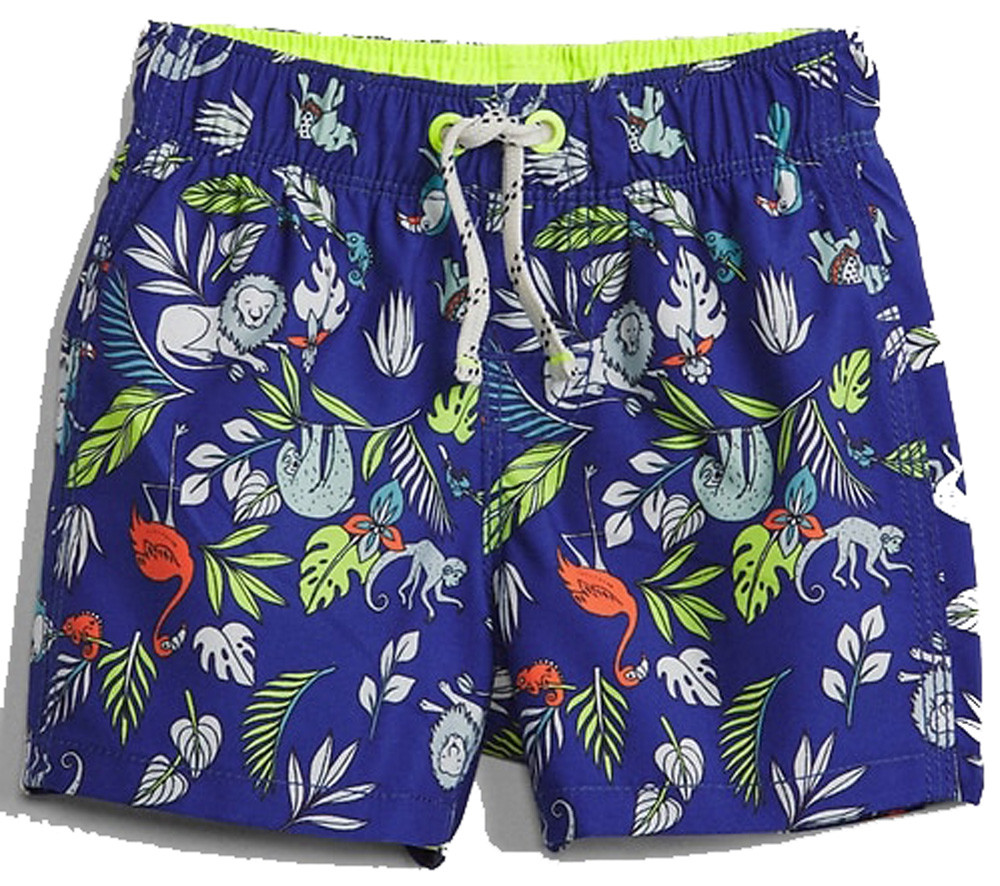 Baby Gap Blue Animal Jungle Print Swim Trunks 0-6-12 Months $20 NWT