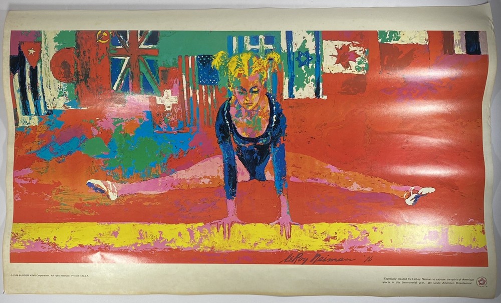 LeROY NEIMAN 1976 OLYMPICS USA GYMNASTICS POSTER - BURGER KING PROMO 14